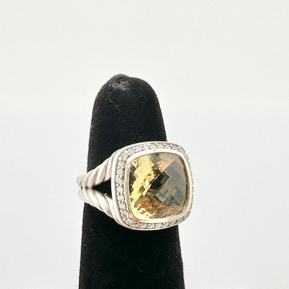 David Yurman Albion Ring w/ Citrine, Pavé White Diamonds & 18K Yellow Gold Sz. 5 - Picture 8 of 13